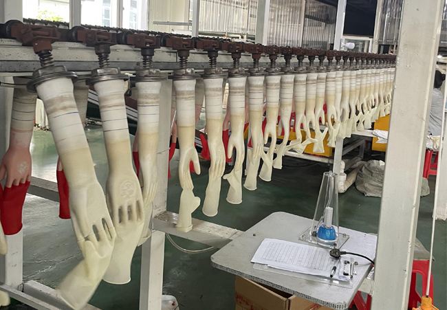 rubber glove production line