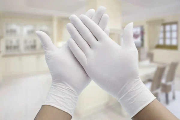 nitrile glove white